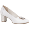 Czółenka na obcasie skórzane damskie - Syrena SE 7140 białe
