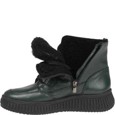 Botki Syrena SH 559 zielone – skórzane, wełniane, na zamek
