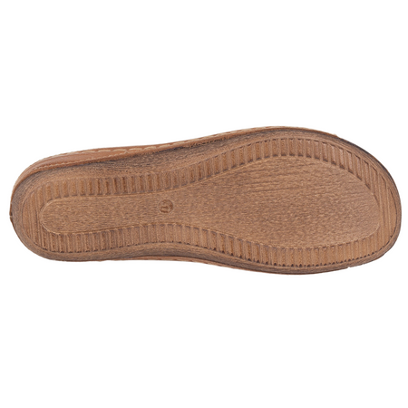 Klapki skórzane SST 828 rude marki Syrena - komfort i styl