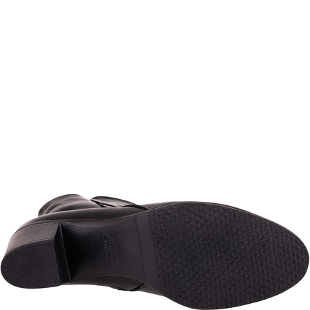 Czarne botki damskie skórzane na obcasie - Syrena SE 400