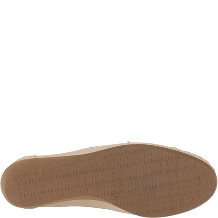 Syrena SH 4020 ecru - mokasyny skórzane na koturnie 4 cm