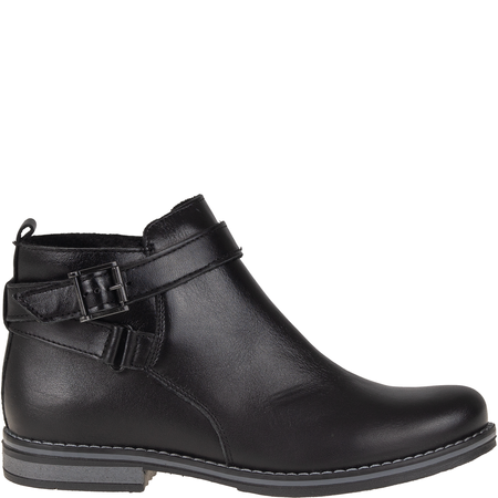 Botki damskie zimowe skórzane marki Syrena SST 4048 czarne