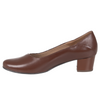 Czółenka damskie skórzane na słupku Syrena SE 7121 brązowe