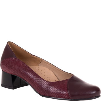 Czółenka damskie skórzane Syrena SE 7121 bordowe