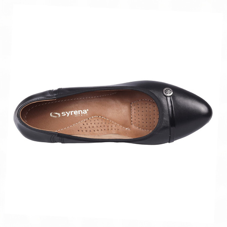 Piękne czółenka damskie skórzane marki Syrena SWB 22011 czarne