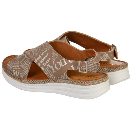 Sandały skórzane SST 950/G cappuccino marki Syrena