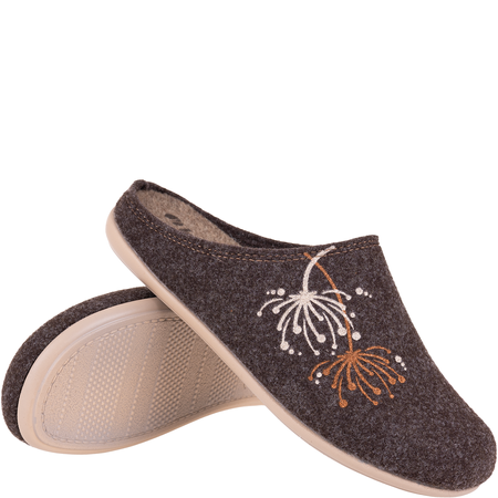 Komfortowe kapcie damskie INBLU GF000030 brązowe, filcowe