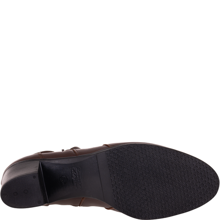 Komfortowe botki damskie Syrena SE 404 - czekolada, skóra