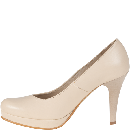 Czółenka na obcasie beżowe skórzane Syrena SWB 154