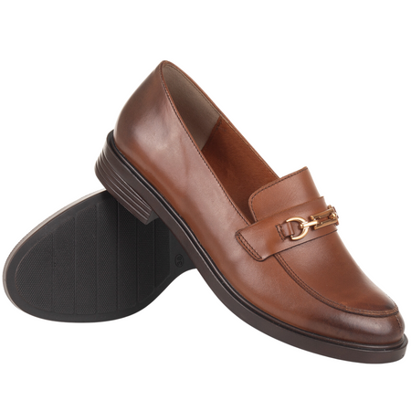 Mokasyny damskie skórzane marki Syrena SE 02902 brązowe