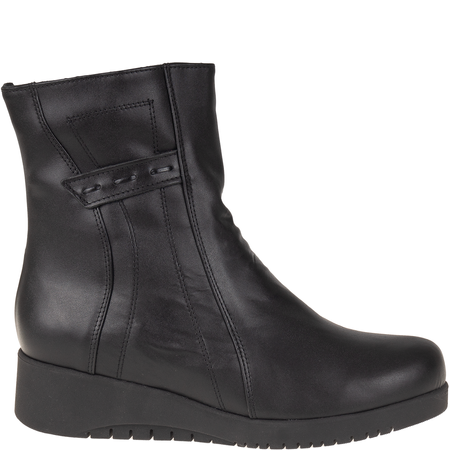 Wygodne botki skórzane Syrena SWB K-212A czarne, 4 cm obcas