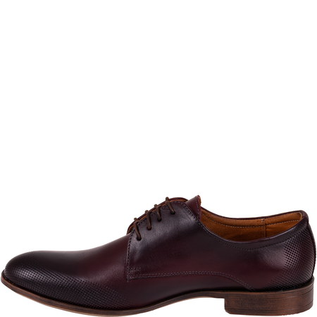 Skórzane półbuty męskie marki Syrena SI 329A-798 bordowe