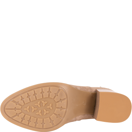 Modne botki damskie Syrena SLA 1111/206 beż - skóra welurowa