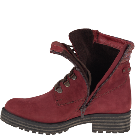 Botki damskie Syrena SST 4064 bordo - skóra naturalna