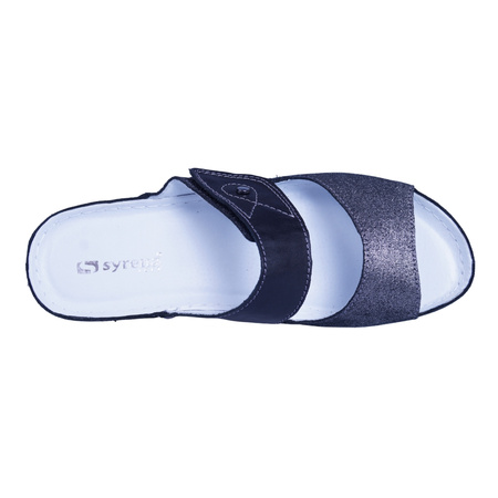 Klapki damskie Syrena SH 286 czarno-srebrne