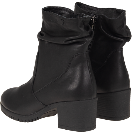 Czarne botki na obcasie Syrena SWB 4106 - skóra naturalna