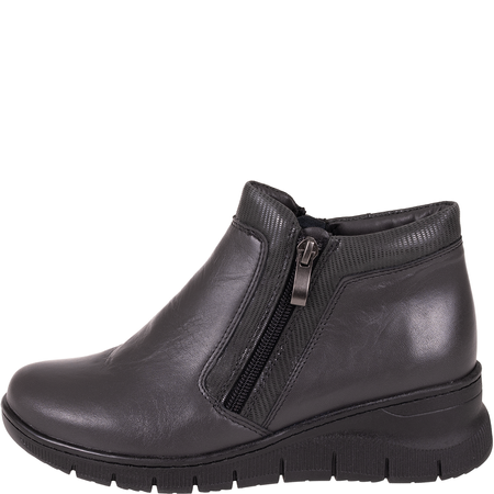 Popielate botki Syrena SWB K-276 ze skóry naturalnej