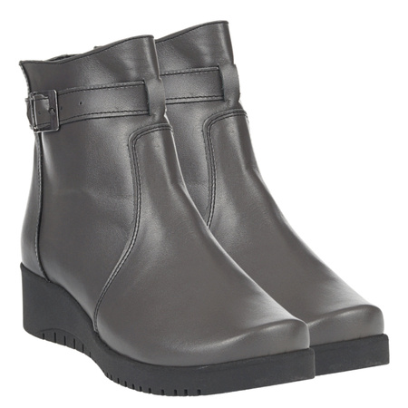 Klasyczne botki skórzane Syrena - model SE 015 B grafit