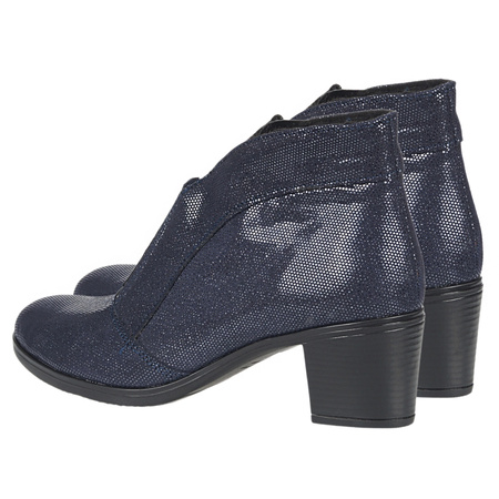 Komfortowe botki damskie skórzane Syrena SE 481 granatowe