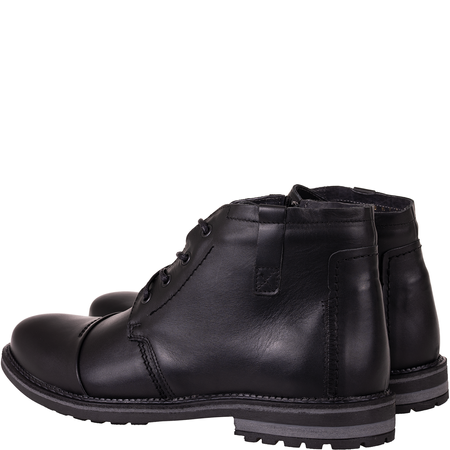 Trzewiki męskie zimowe Syrena SI 087-784 czarne - skóra naturalna