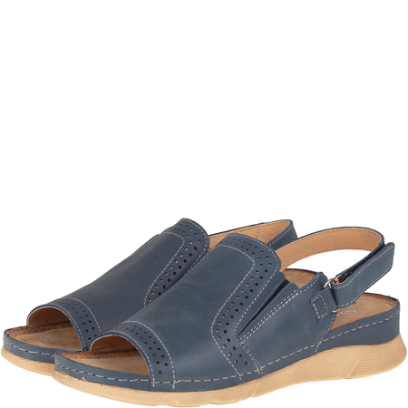 Granatowe sandały na platformie marki Syrena - SOT 425