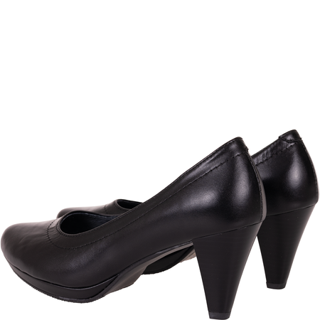 Czółenka na obcasie czarne skórzane marki Syrena SWB 151