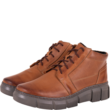 Wygodne botki damskie Syrena SST 4093 rude - skóra naturalna