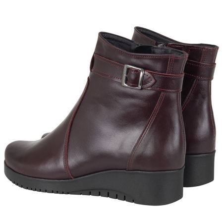Klasyczne botki bordowe skórzane Syrena - model SE 015 B