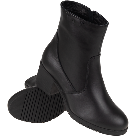 Czarne botki na słupku Syrena SST 4105 - 6 cm obcas