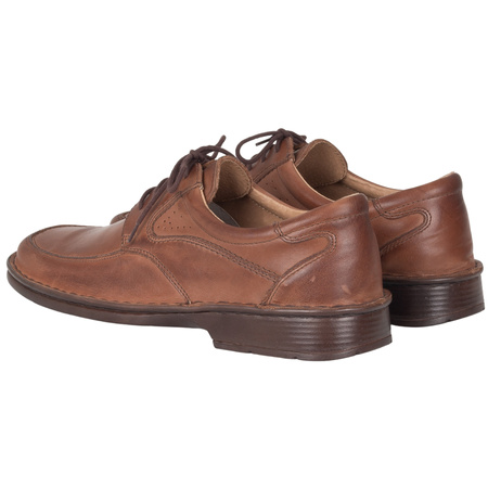 Skórzane półbuty męskie marki Syrena SST 065 brązowe