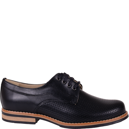 Półbuty damskie Syrena SWB 010 czarne skórzane klasyczne