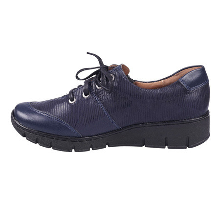 Granatowe półbuty damskie wiązane SYRENA SWB 22198