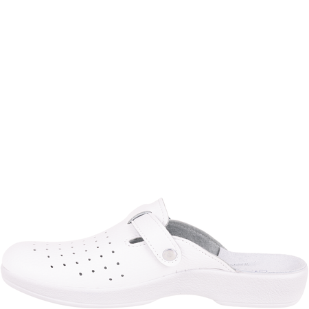 Białe klapki damskie Inblu AE00001 sanitarne - skórzana wkładka