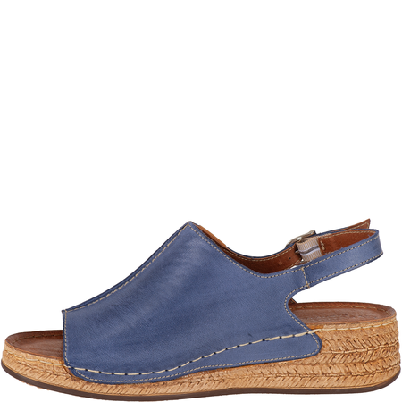 Skórzane sandały damskie marki Syrena SST 987 niebieskie