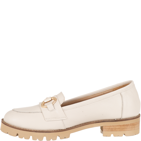 Mokasyny damskie Syrena SE P-299 beż groch, skóra naturalna