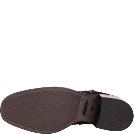 Botki damskie Syrena 1136/224 – skóra welurowa, obcas 6 cm