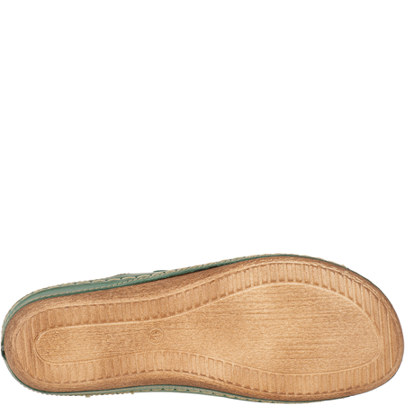 Klapki skórzane SST 828 zielone Syrena - komfort i styl