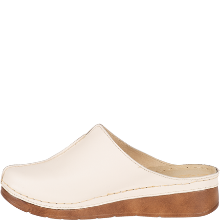 Klapki damskie skóra naturalna Syrena SST 922/M jasny beż