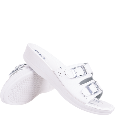 Białe klapki damskie Inblu VR00006B z żelową wkładką