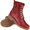 Modne botki damskie Syrena SST 4038 - czerwone, skórzane