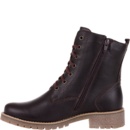 Botki damskie Syrena SST 4038 brązowe skórzane ocieplane