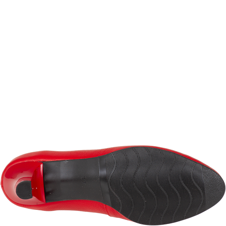 Czółenka damskie skórzane Syrena SE 7115 czerwony groch