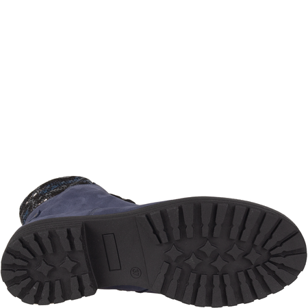 Botki damskie Syrena SST 4064 granatowe - skóra naturalna