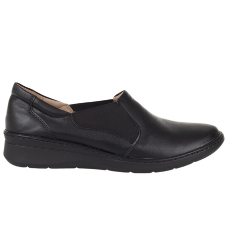 Komfortowe czarne półbuty damskie skórzane Syrena SE 0567