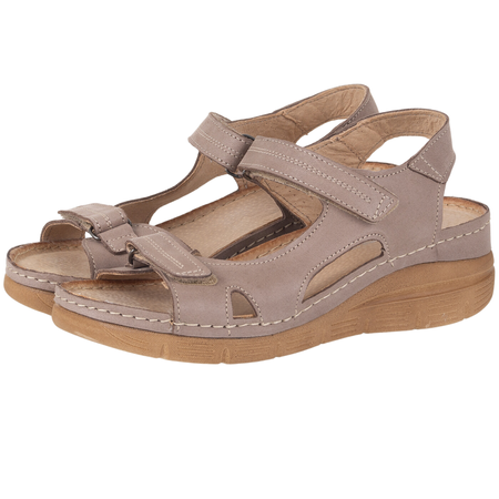 Sandały na platformie marki Syrena - SOT 435 cappuccino