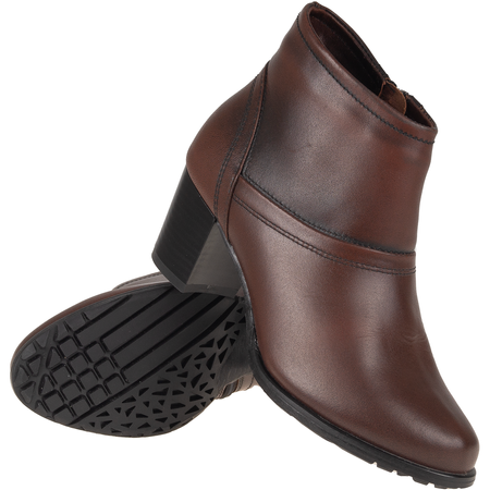 Botki damskie Syrena K-246 brązowe, skóra, komfort i styl