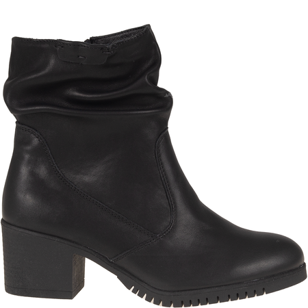 Czarne botki na obcasie Syrena SST 4106 - skóra naturalna