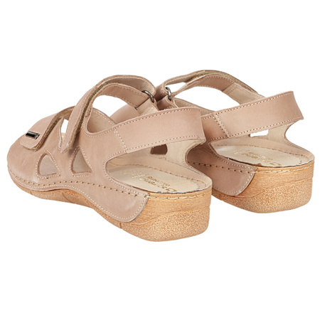 Sandały damskie skórzane SYRENA SWB 550 ciemny beż