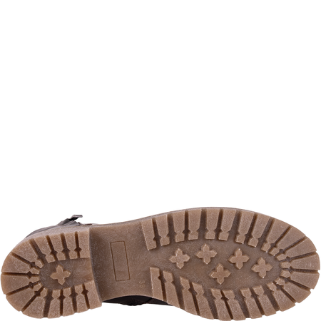 Botki damskie Syrena SST 4038 brązowe skórzane ocieplane