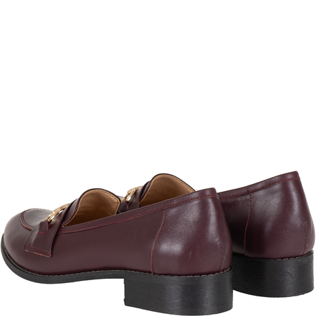 Mokasyny damskie Syrena SE P-287 bordowe skóra licowa